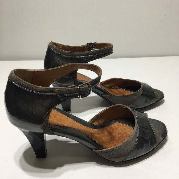 Sofft Patent Leather and Suede Heels Olive 8.5 - Picture 5 of 8